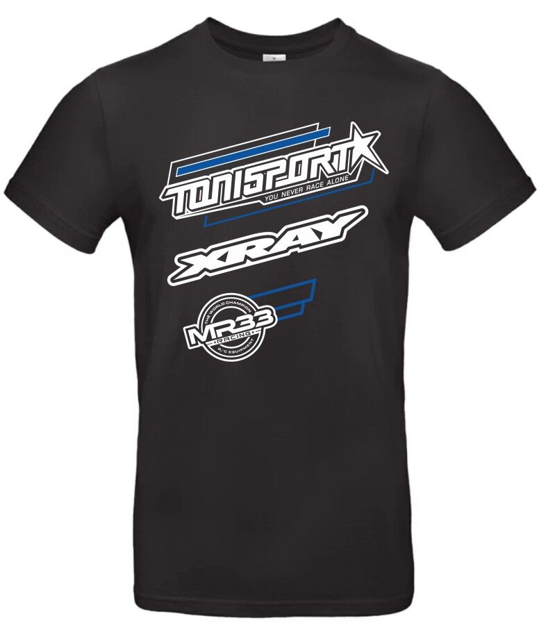 ToniSport T-Shirt mit ToniSport/Xray/MR33 Logo - Schwarz