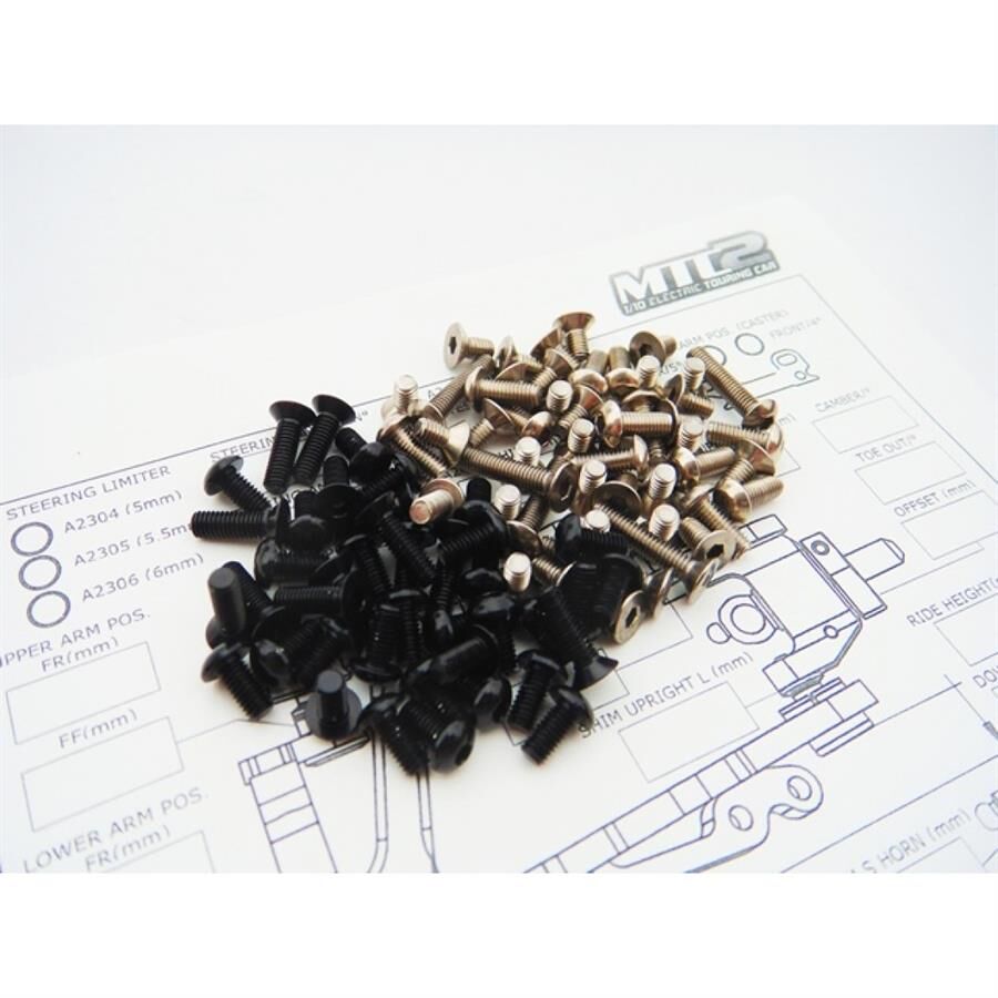 Hiro Seiko MTC2 Titanium/Aluminum Hex Socket Screw Set - Black 130 | Screws  | Accessories | ToniSport - Europe`s expert in RC